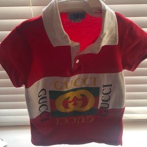 Red Gucci shirt